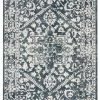Miss Amara Fahri Charcoal Grey And Ivory Traditional Distressed Rug All Rugs
