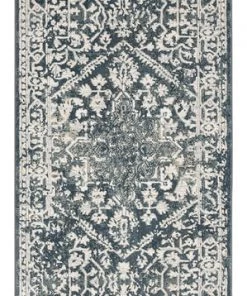 Miss Amara All Rugs Fahri Charcoal Grey And Ivory Traditional Distressed Runner Rug