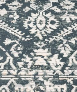 Miss Amara Fahri Charcoal Grey And Ivory Traditional Distressed Rug All Rugs