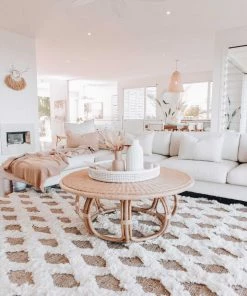 Miss Amara Fallon Cream And Brown Wool Jute Rug