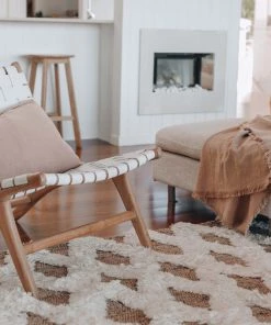 Miss Amara Fallon Cream And Brown Wool Jute Rug