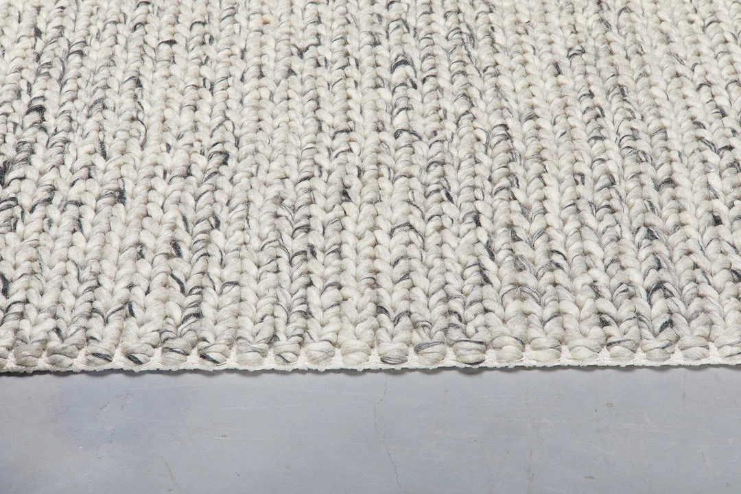 Miss Amara Farrah Marble Grey Braided Wool Rug