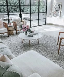 Miss Amara Farrah Marble Grey Braided Wool Rug