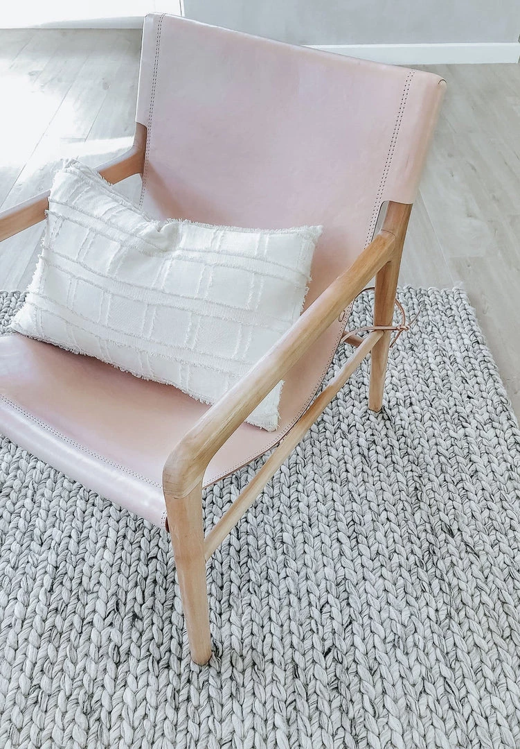 Miss Amara Farrah Marble Grey Braided Wool Rug