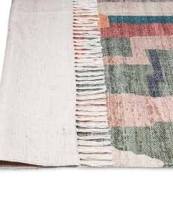 Miss Amara All Rugs Fern Green And Orange Multi-Colour Abstract Tribal PET Beach And Picnic Rug