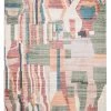 Miss Amara All Rugs Fern Green And Orange Multi-Colour Abstract Tribal PET Rug