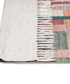 Miss Amara Fern Green And Orange Multi-Colour Abstract Tribal PET Runner Rug