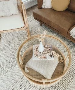 Miss Amara All Rugs Fleur Ivory Braided And Looped Rug