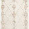 Miss Amara All Rugs Frankie Ivory And Beige Tribal PET Rug