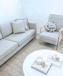 Miss Amara Freya Silver Herringbone Braided Wool Rug All Rugs