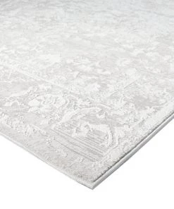 Miss Amara Gabriella Grey And Ivory Distressed Floral Rug
