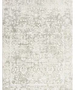 Miss Amara Gabriella Grey And Ivory Distressed Floral Rug