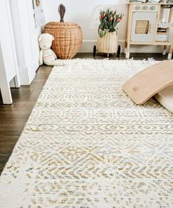 Miss Amara Gemma Blue And Orange Transitional Tribal Rug All Rugs