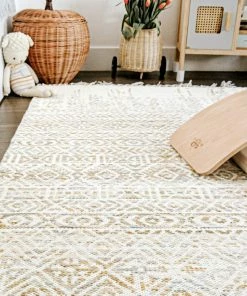 Miss Amara Gemma Blue And Orange Transitional Tribal Rug All Rugs