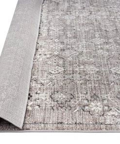 Miss Amara Genevieve Brown Grey And Silver Traditional Floral Rug