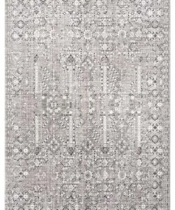 Miss Amara Genevieve Brown Grey And Silver Traditional Floral Rug