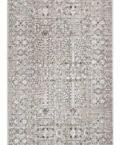 Miss Amara Genevieve Brown Grey And Silver Traditional Floral Runner Rug