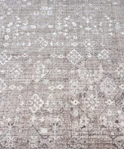 Miss Amara Genevieve Brown Grey And Silver Traditional Floral Rug
