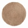 Miss Amara Georgia Natural Brown Crochet Round Jute Rug