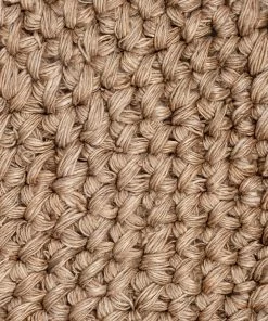 Miss Amara Georgia Natural Brown Crochet Round Jute Rug