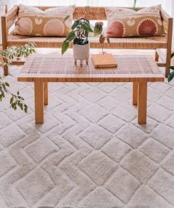 Miss Amara Gia Ivory Diamond Tribal PET Shag Rug All Rugs