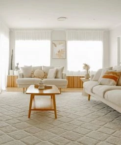 Miss Amara Gia Ivory Diamond Tribal PET Shag Rug All Rugs