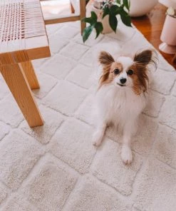 Miss Amara Gia Ivory Diamond Tribal PET Shag Rug All Rugs