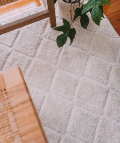 Miss Amara Gia Ivory Diamond Tribal PET Shag Rug All Rugs