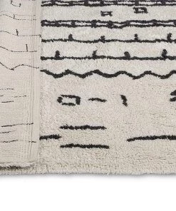 Miss Amara All Rugs Gigi Black And Ivory Tribal Washable Berber Rug