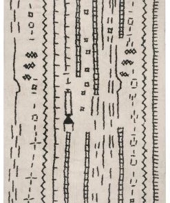 Miss Amara All Rugs Gigi Black And Ivory Tribal Washable Berber Rug