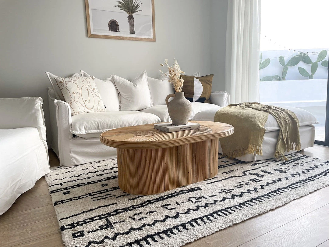 Miss Amara All Rugs Gigi Black And Ivory Tribal Washable Berber Rug