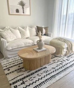 Miss Amara All Rugs Gigi Black And Ivory Tribal Washable Berber Rug