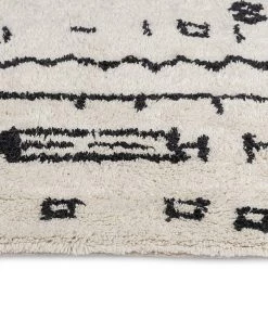 Miss Amara Gigi Black And Ivory Tribal Washable Berber Bath Mat