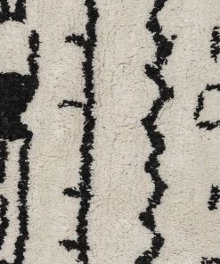 Miss Amara Gigi Black And Ivory Tribal Washable Berber Bath Mat