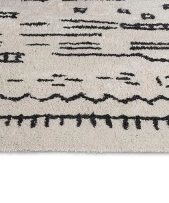 Miss Amara All Rugs Gigi Black And Ivory Tribal Washable Berber Rug