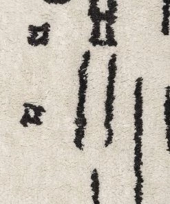 Miss Amara All Rugs Gigi Black And Ivory Tribal Washable Berber Rug