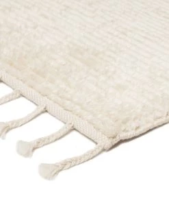 Miss Amara All Rugs Ginta Ivory Cream Textured PET Rug