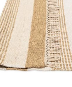 Miss Amara All Rugs Goldie Striped Jute Wool Runner Rug
