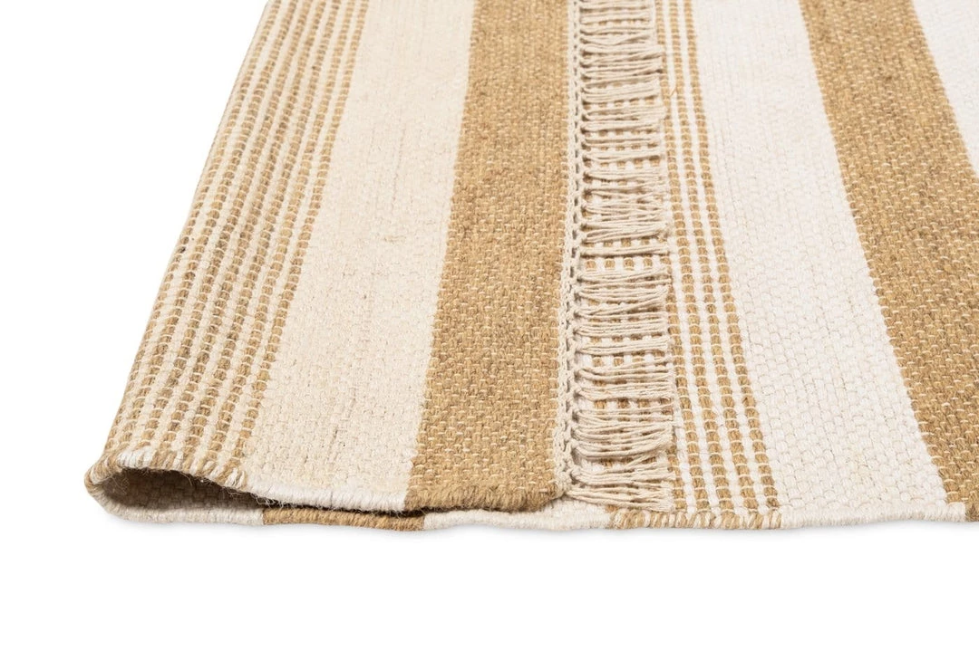 Miss Amara Goldie Striped Jute Wool Rug
