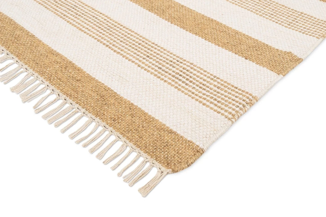 Miss Amara Goldie Striped Jute Wool Rug
