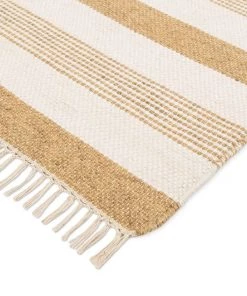 Miss Amara All Rugs Goldie Striped Jute Wool Runner Rug