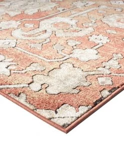 Miss Amara Gracie Peach Terracotta Transitional Floral Motif Rug