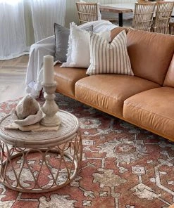 Miss Amara Gracie Peach Terracotta Transitional Floral Motif Rug