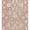 Miss Amara Gracie Peach Terracotta Transitional Floral Motif Runner Rug
