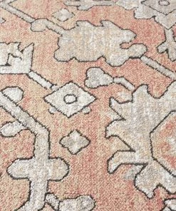 Miss Amara Gracie Peach Terracotta Transitional Floral Motif Rug