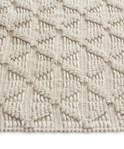 Miss Amara Hanna Ivory Leaflets Wool Blend Rug