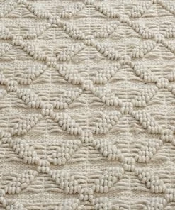 Miss Amara Hanna Ivory Leaflets Wool Blend Rug