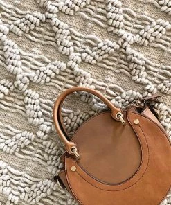 Miss Amara Hanna Ivory Leaflets Wool Blend Rug