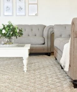 Miss Amara Hanna Ivory Leaflets Wool Blend Rug