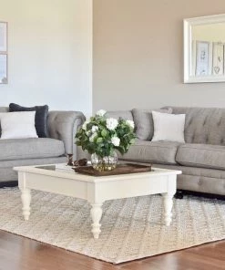 Miss Amara Hanna Ivory Leaflets Wool Blend Rug